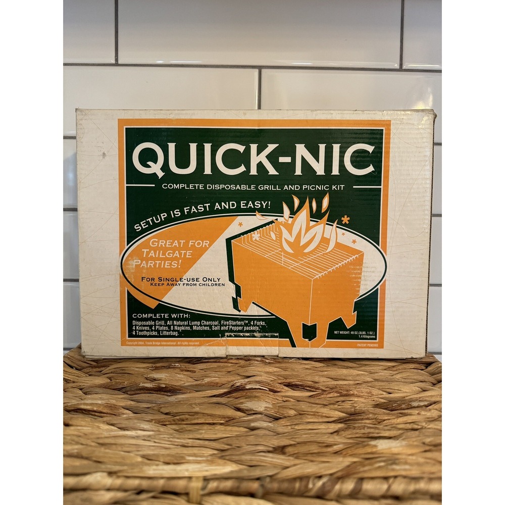Quick-Nic Ready To Use Disposable Instant Grill Tailgate‎ Picnic Single Use NOS
